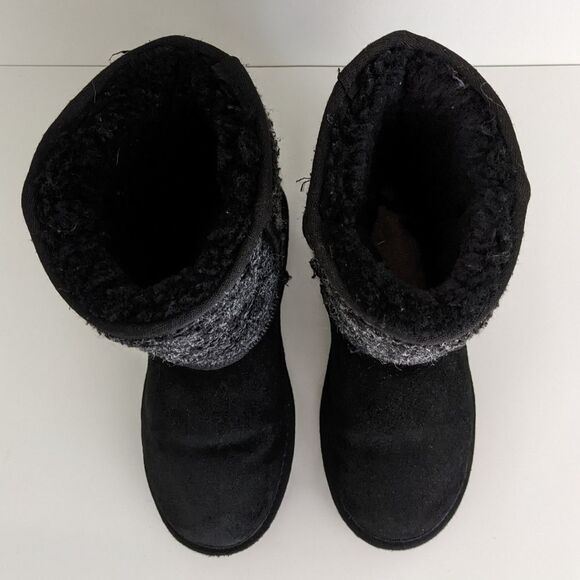 Minnetonka Black Suede Shearling Lined Boots 8 - Picture 4 of 10